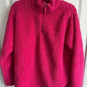 Cozy Pink Fleece Sherpa Pullover Eddie Bauer